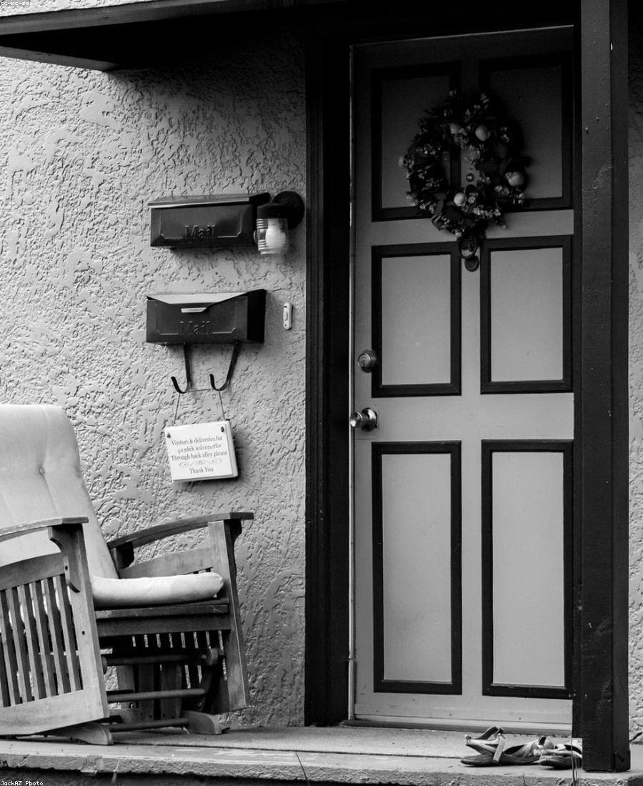A neighbor's front porch in Magnolia Village.